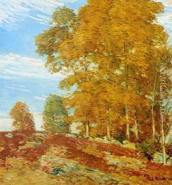 Autumn Hilltop, New England Oil Painting - Frederick Childe Hassam