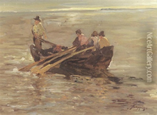 Heimkehr Der Fischer Oil Painting - Albert Kappis
