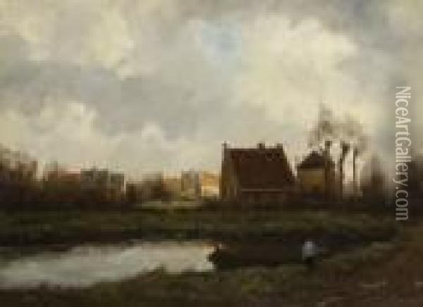 Hollandisches Dorf Oil Painting - Evert Pieters