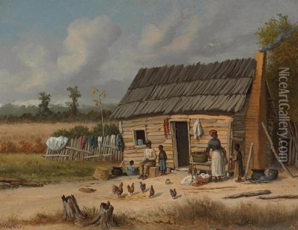 Sharecroppers In The Yard Oil Painting - William Aiken Walker