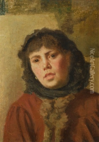 Bildnis Einer Jungen Frau Oil Painting - Giuseppe Pellizza da Volpedo