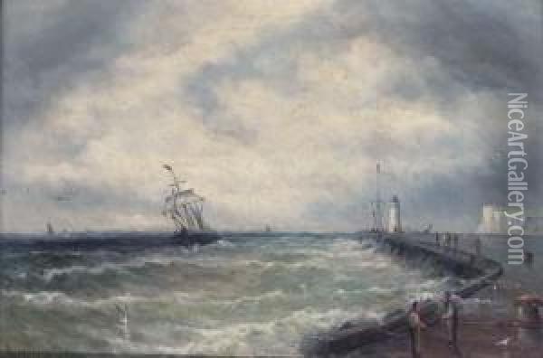 Returning To Harbour Oil Painting - Gustave de Breanski