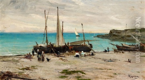La Plage De Collioure Oil Painting - Adolphe Appian