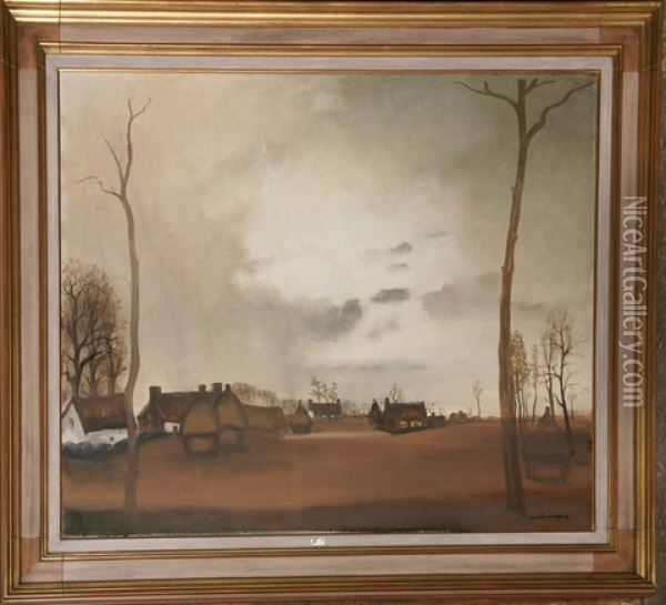 Paysage A Denterghem Oil Painting - Gaston (Th.-G.) van Landeghem