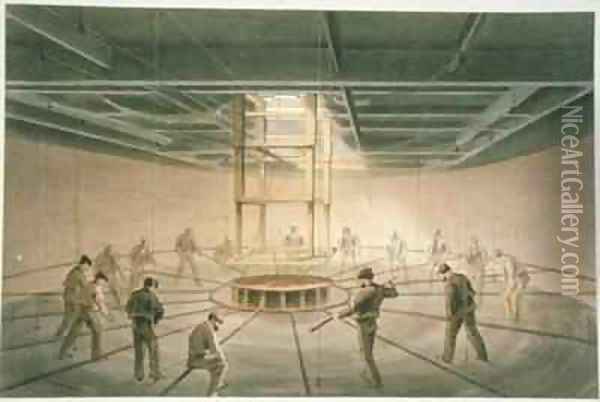 Cable passing out of one of the tanks on board the Great Eastern Oil Painting - Robert Dudley