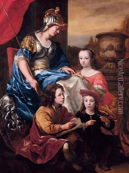 Portrait of a family, an allegory of Education Oil Painting - Ferdinand Bol