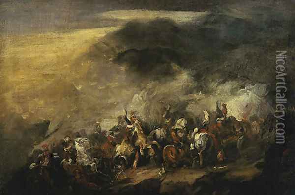 Battle of Somosierra I Oil Painting - Piotr Michalowski