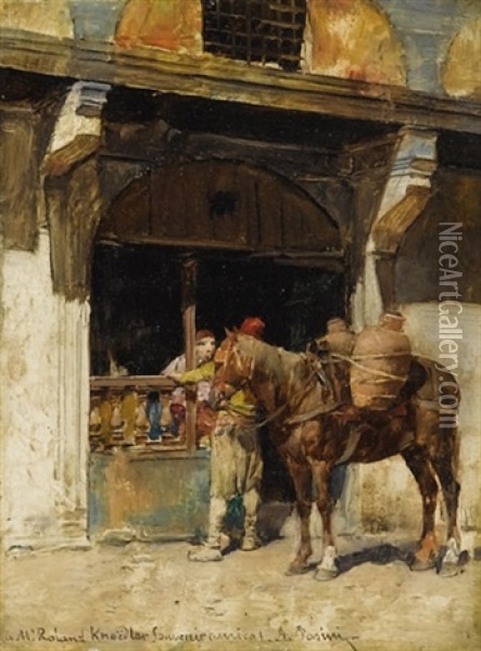 Market Scene, Persia Oil Painting - Alberto Pasini