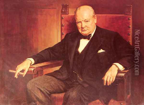 Sir Winston Churchill Oil Painting - Arthur Pan