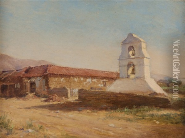 Pala Mission Oil Painting - Edith White