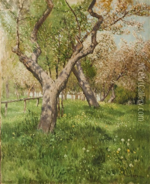 Bluhender Obstgarten Oil Painting - Thomas Leitner