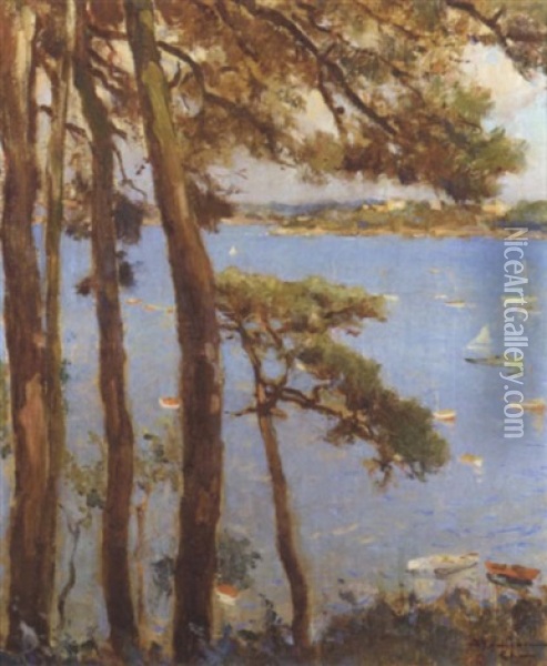 Bord De Mer Mediterraneen Oil Painting - Charles Garabed Atamian