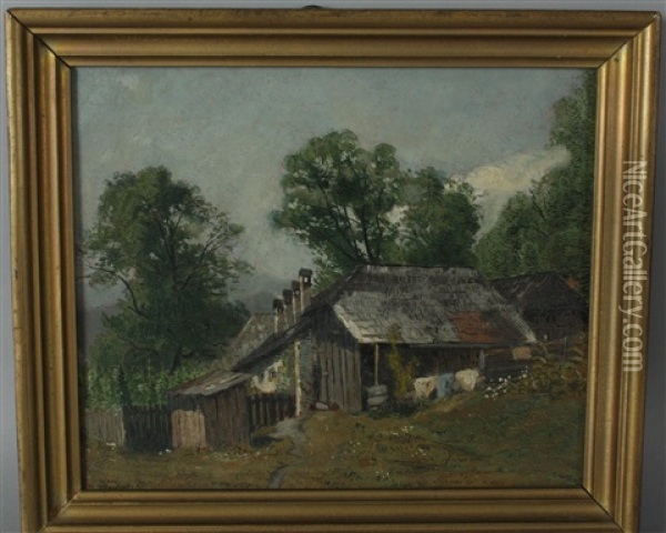 Bauernhaus Oil Painting - Eduard Manhart