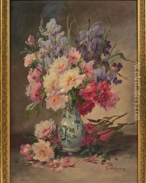 Vase De Fleurs Oil Painting - Emile Godchaux