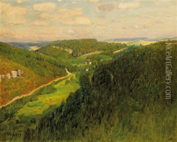 Nelahozeveska Krajina Oil Painting - Vaclav Jansa