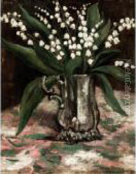 Snowdrops Oil Painting - Christopher R. Wynne Nevinson