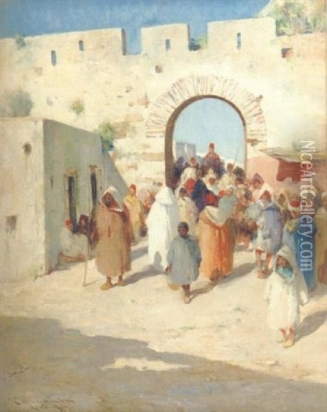 Gate Of The Town Oil Painting - Edmund Aubrey Hunt