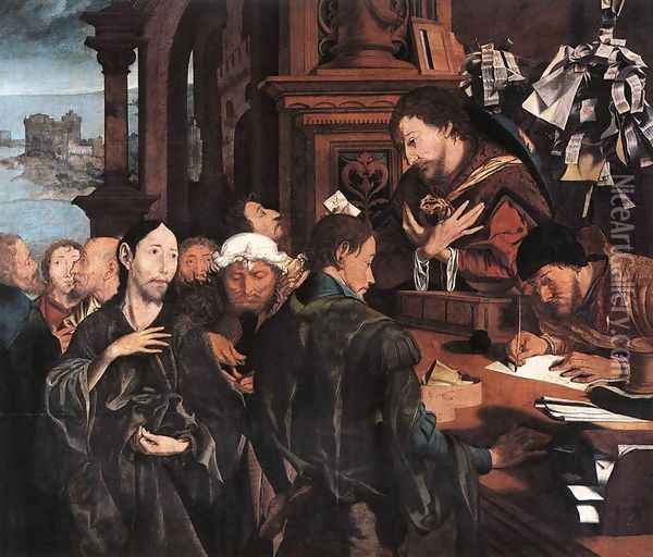 The Calling of Matthew 1536 Oil Painting - Marinus van Reymerswaele