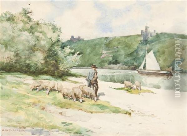 Shepherd Oil Painting - Henry George Keller