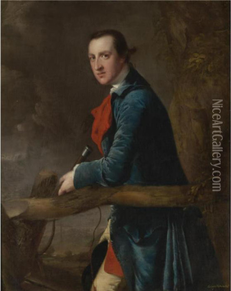Portrait Of Launcelot Rolleston (1737-1802) Of Watnall Hall Oil Painting - Josepf Wright Of Derby