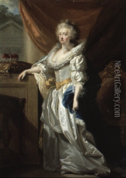 Portrait De Catherine Ii De Russie En Tenue De Sacre Oil Painting - Johann Baptist Lampi the Elder