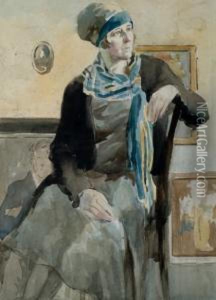 Lady In The Studio Oil Painting - Mainie Harriet Jellett