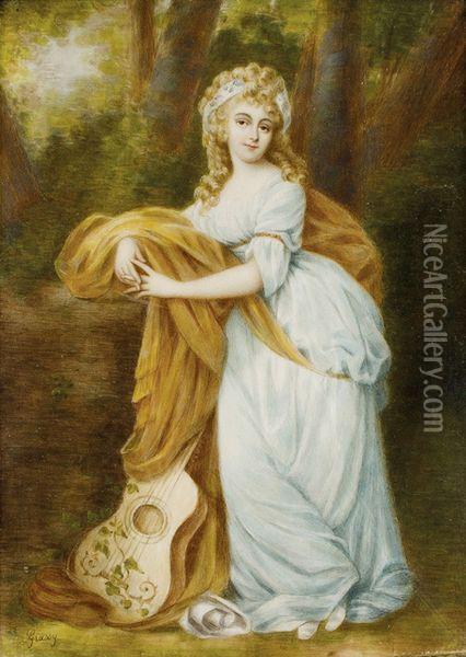 Portrait De Marie De Rivals Oil Painting - Josef Grassi
