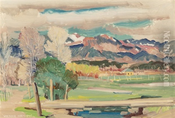 Lower Hondo, Spring Oil Painting - Victor William Higgins