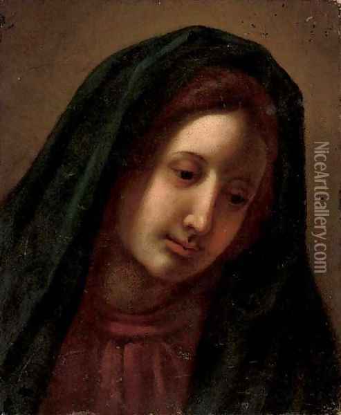 The Madonna Oil Painting - Giovanni Battiata Salvi, Il Sassoferrato