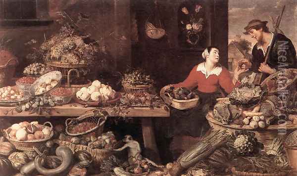 Fruit and Vegetable Stall Oil Painting - Frans Snyders