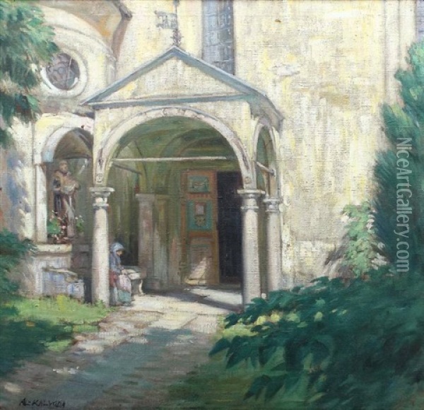 Kirchenportal Oil Painting - Alois Kalvoda