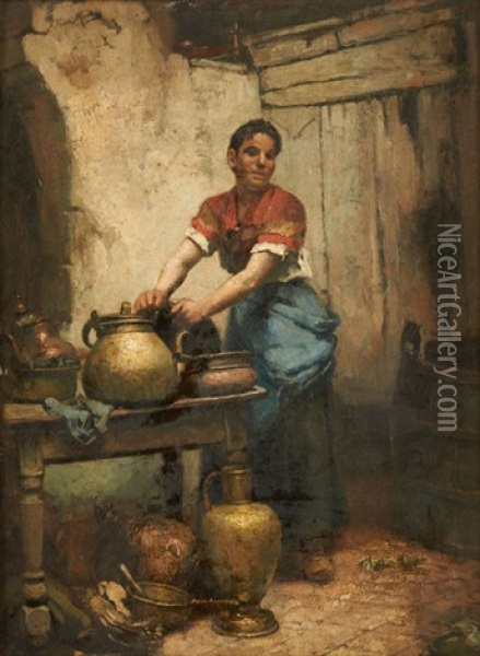 Le Jour Des Cuivres Oil Painting - Franz Meerts