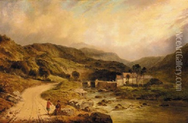 Tranquility; Ballater, Scotland Oil Painting - J. F. Burgess