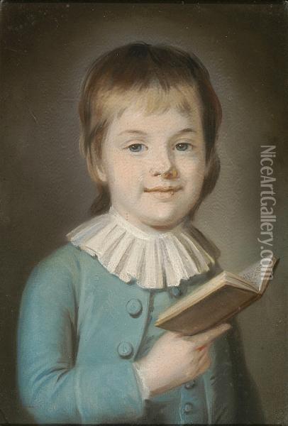 A Portrait Of Henry Dawkins Reading A Book Oil Painting - John Raphael Smith