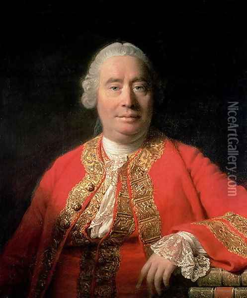 David Hume 1711-76 1766 Oil Painting - Allan Ramsay