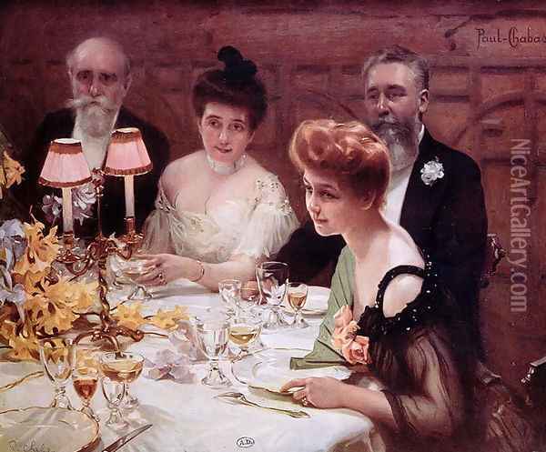 The Corner of the Table, 1904 Oil Painting - Paul Chabas