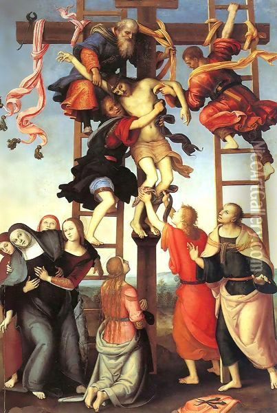 The Deposition from the Cross Oil Painting - Pietro Vannucci Perugino