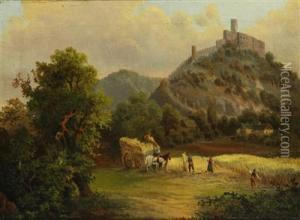 Bezdez Castle Oil Painting - Vilem Stroeminger
