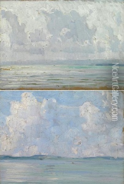 Katwyk (+ Hills Under Storm; Pair) Oil Painting - Joseph Raphael