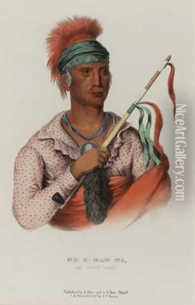 Ne-o-mon-ni, An Ioway Chief Oil Painting - Charles Bird King