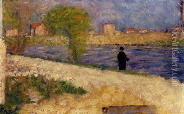 Etude Dans L Ile Oil Painting - Georges Seurat