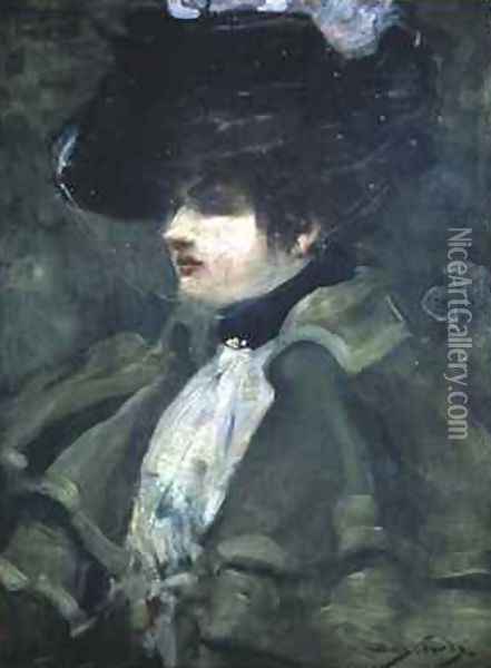 Portrait of Sarah Bernhardt Oil Painting - Dudley Hardy