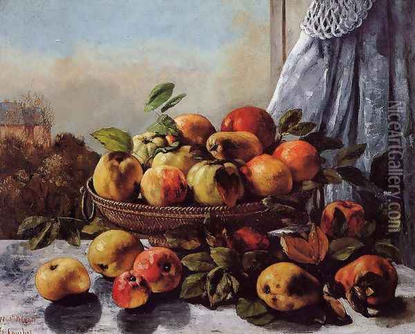 Still Life: Fruit Oil Painting - Gustave Courbet