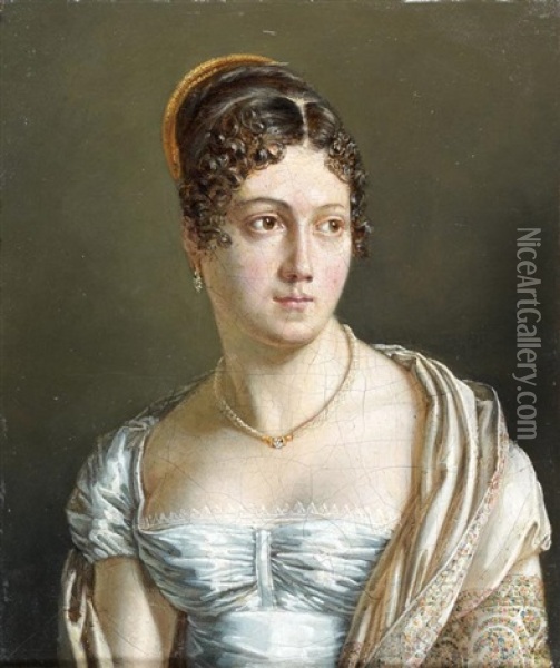 Portrait Presume De Madame De Remusat Oil Painting - Jean Baptiste Joseph Wicar
