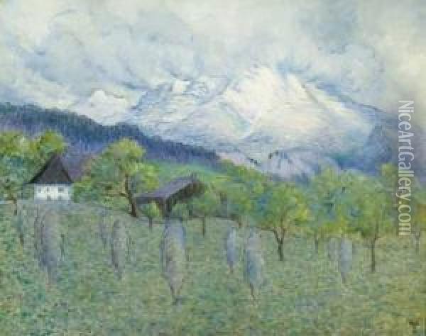 Montagne A Salzburg Oil Painting - William Degouve de Nuncques