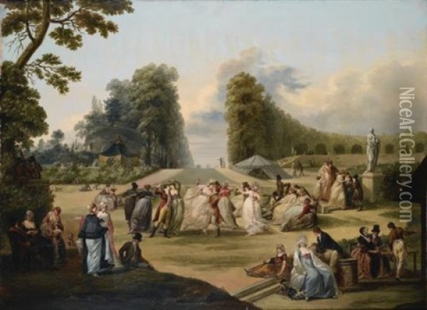 Le Bal De Tivoli Oil Painting - Francois Louis Watteau
