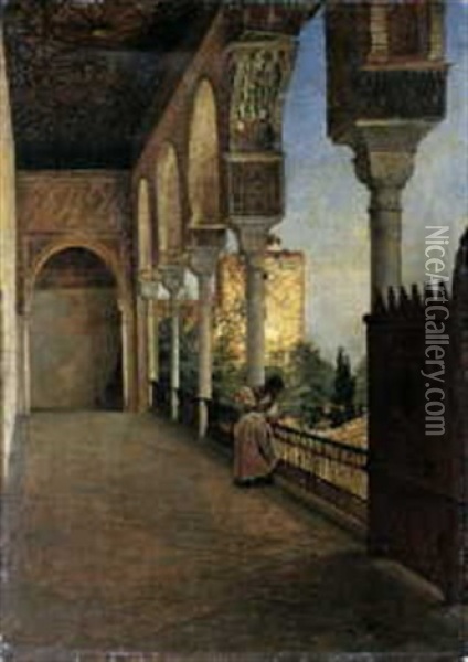 In Der Alhambra, Granada Oil Painting - Felix Possart
