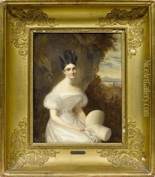 Portrait D'adelaide Hippolyte Octavie (dite Adele) Nee Ceard Oil Painting - Firmin Massot