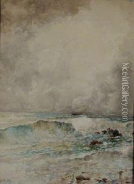 Coast Of Napoli Oil Painting - Baldomero Galofre Y Gimenez