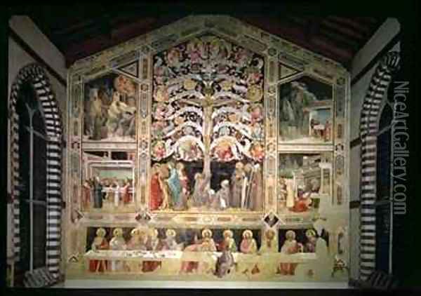 The Tree of Life and The Last Supper 2 Oil Painting - Taddeo Gaddi